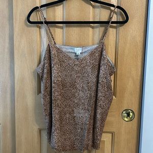 NWT A New Day | Women’s Brown Snake Print Cami | Size Large | Adjustable Straps